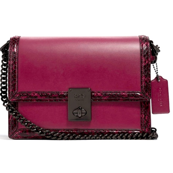 Coach Hutton Shoulder Bag with Snakeskin Detail - Picture 3 of 4